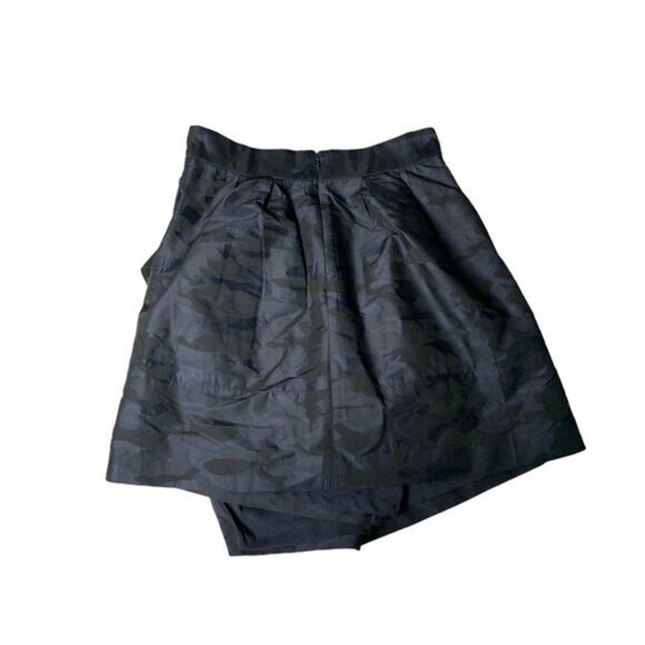 Banana Republic Camo Jacquard Pleated Skirt Black Petite 4P A Line High Waist - Picture 4 of 7